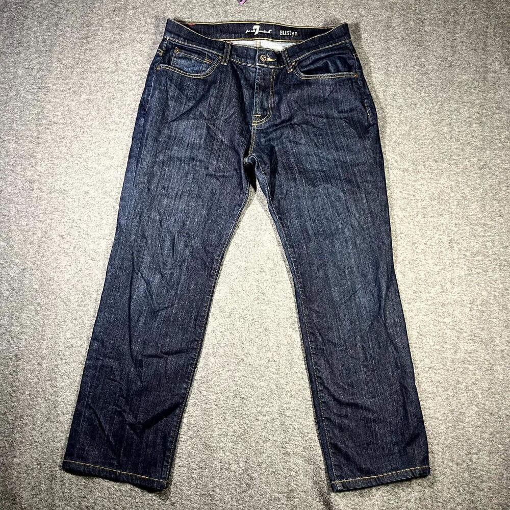 7 For All Mankind Men's Straight Jeans - Dark Blue